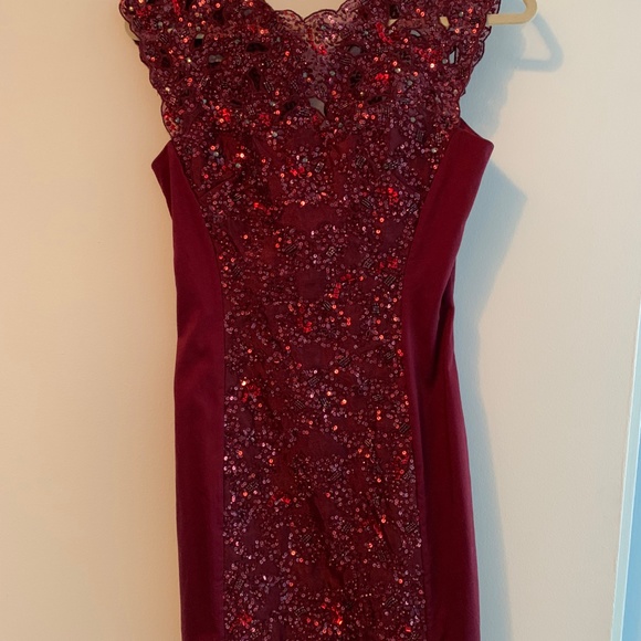 French Connection Burgundy Cocktail Dress - Picture 5 of 5